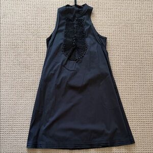 BCBGMaxAzria Black Sleeveless Ruffle-Front Mini Dress